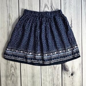 Abercrombie & Fitch Sz S Blue Boho Skirt Pink Details Festival